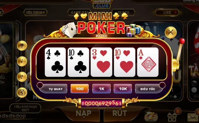 Trải Nghiệm Minigame Mini Poker Tại HitClub Với Phần Thưởng Jackpot Siêu Khủng