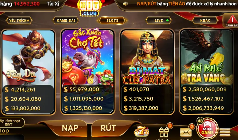 Danh Mục Trò Chơi Nổ Hũ HitClub Đẳng Cấp Với Những Phần Thưởng Hấp Dẫn