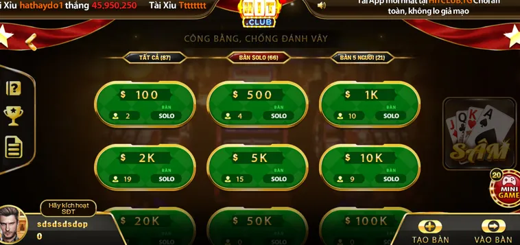 Khám Phá Siêu Phẩm Sâm Lốc Tại HitClub Đẳng Cấp Cho Các Cao Thủ